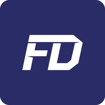 Logo carré FD Formation Detailing en lettres blanches sur fond bleu marine, centre de formation detailing